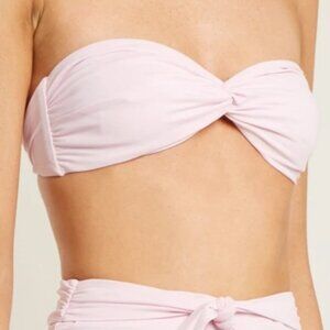 NWT Mara Hoffman Chey Bikini Top Womens M Pink Lilac Tie Back Bandeau Swimwear